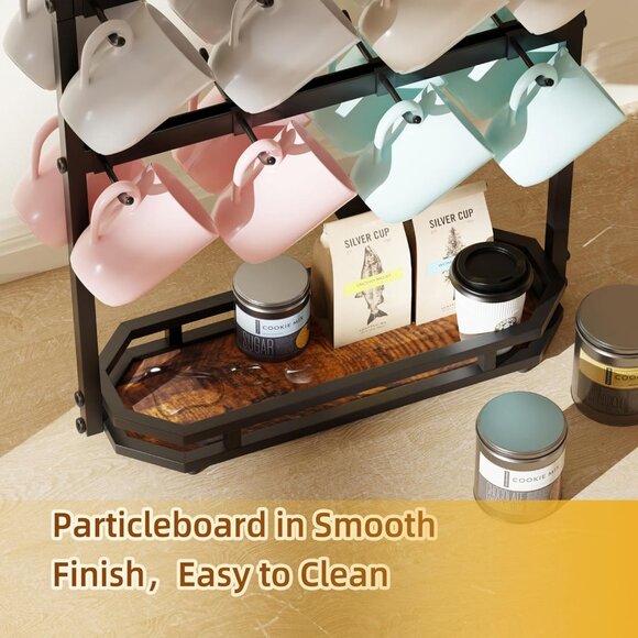 Coffee Mug Holder with Movable Hooks,16 Capacity Coffee Cup Holder for Counterto - Picture 5 of 7